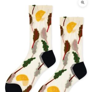 Swiss Chard Sheer Crew Socks